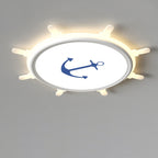 Contemporary Creative Kids Cartoon Panda Iron Aluminum Acrylic LED Flush Mount Ceiling Light For Bedroom