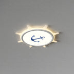 Contemporary Creative Kids Cartoon Panda Iron Aluminum Acrylic LED Flush Mount Ceiling Light For Bedroom