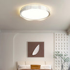 Traditional French Round Iron Plastic LED Flush Mount Ceiling Light For Bedroom