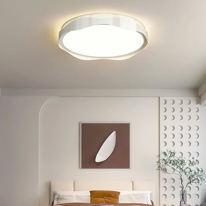 Traditional French Round Iron Plastic LED Flush Mount Ceiling Light For Bedroom