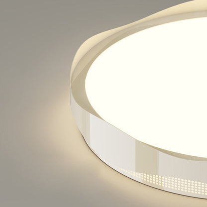 Traditional French Round Iron Plastic LED Flush Mount Ceiling Light For Bedroom