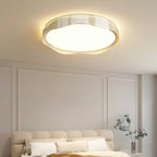 Traditional French Round Iron Plastic LED Flush Mount Ceiling Light For Bedroom