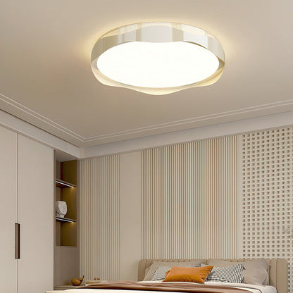Traditional French Round Iron Plastic LED Flush Mount Ceiling Light For Bedroom