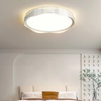 Traditional French Round Iron Plastic LED Flush Mount Ceiling Light For Bedroom