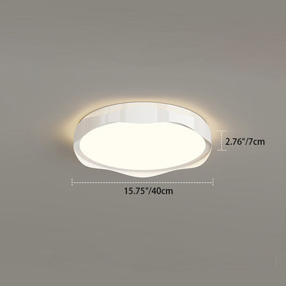 Traditional French Round Iron Plastic LED Flush Mount Ceiling Light For Bedroom