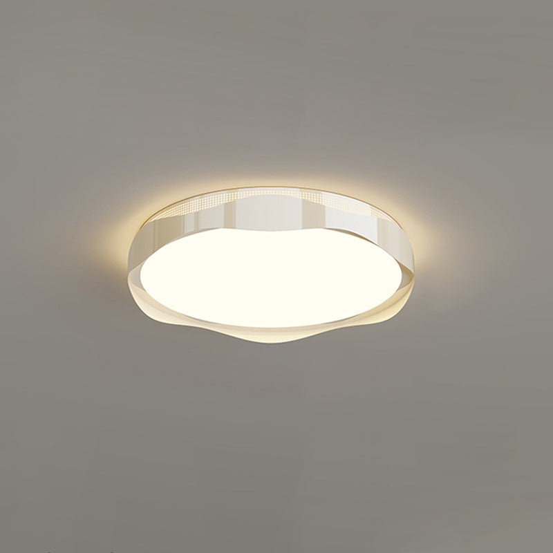 Traditional French Round Iron Plastic LED Flush Mount Ceiling Light For Bedroom