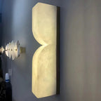 Traditional French Rectangle Copper Marble LED Wall Sconce Lamp For Hallway