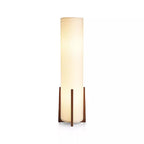 Traditional Japanese Cylinder Fabric Wood 1-Light Standing Floor Lamp For Living Room Lumendat