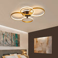 Modern Luxury Circle Metal Acrylic LED Semi-Flush Mount Ceiling Light For Living Room