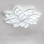 Contemporary Nordic Petal Iron Acrylic LED Semi-Flush Mount Ceiling Light For Living Room