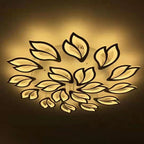 Contemporary Nordic Petal Iron Acrylic LED Semi-Flush Mount Ceiling Light For Living Room