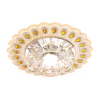Contemporary Creative Round Crystal Glass Acrylic Stainless Steel LED Flush Mount Ceiling Light For Hallway