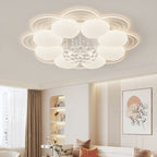 Modern Luxury Round Iron Acrylic Crystal LED Flush Mount Ceiling Light For Bedroom