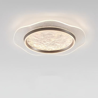 Modern Luxury Flower Round Metal Aluminum Acrylic LED Flush Mount Ceiling Light For Bedroom