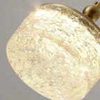 Contemporary Nordic Cylinder Stainless Steel Glass Crystal LED Pendant Light For Bedroom