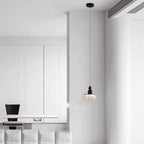 Contemporary Nordic Cylinder Stainless Steel Glass Crystal LED Pendant Light For Bedroom