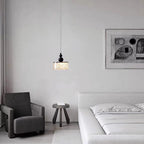 Contemporary Nordic Cylinder Stainless Steel Glass Crystal LED Pendant Light For Bedroom