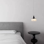 Contemporary Nordic Cylinder Stainless Steel Glass Crystal LED Pendant Light For Bedroom