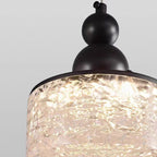 Contemporary Nordic Cylinder Stainless Steel Glass Crystal LED Pendant Light For Bedroom