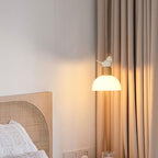 Contemporary Nordic Bird Dome Solid Wood Glass 1-Light Pendant Light For Bedroom