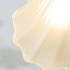 Modern Luxury Shell Sector Metal Glass 1-Light Pendant Light For Bedroom