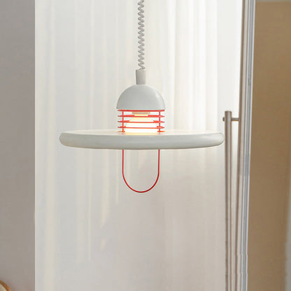 Modern Simplicity Flying Saucer Round Metal 1-Light Pendant Light For Bedroom