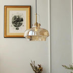 Traditional French Transparent Dome Metal Glass LED Pendant Light For Bedroom