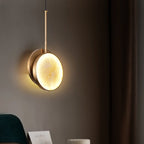 Modern Luxury Round Metal Marble LED Pendant Light For Bedroom