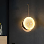 Modern Luxury Round Metal Marble LED Pendant Light For Bedroom