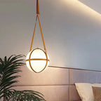 Modern Minimalist Globe Leather Iron 1-Light Pendant Light For Bedroom