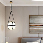 Modern Minimalist Globe Leather Iron 1-Light Pendant Light For Bedroom