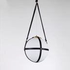 Modern Minimalist Globe Leather Iron 1-Light Pendant Light For Bedroom