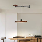 Traditional French Round Iron PE LED Pendant Light For Living Room