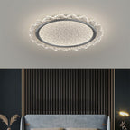 Modern Luxury Transparent Round Aluminum Acrylic LED Flush Mount Ceiling Light For Bedroom