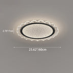 Modern Luxury Transparent Round Aluminum Acrylic LED Flush Mount Ceiling Light For Bedroom