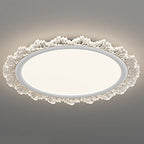 Modern Luxury Transparent Round Aluminum Acrylic LED Flush Mount Ceiling Light For Bedroom