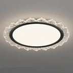 Modern Luxury Transparent Round Aluminum Acrylic LED Flush Mount Ceiling Light For Bedroom
