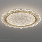 Modern Luxury Transparent Round Aluminum Acrylic LED Flush Mount Ceiling Light For Bedroom
