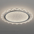 Modern Luxury Transparent Round Aluminum Acrylic LED Flush Mount Ceiling Light For Bedroom