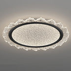 Modern Luxury Transparent Round Aluminum Acrylic LED Flush Mount Ceiling Light For Bedroom