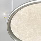 Contemporary Creative Round Crown Iron Aluminum Acrylic LED Semi-Flush Mount Ceiling Light For Bedroom