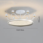 Contemporary Creative Round Crown Iron Aluminum Acrylic LED Semi-Flush Mount Ceiling Light For Bedroom