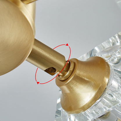 Modern Luxury Rectangle Iron Crystal 3/4/5/6 Light Semi-flush Mount Ceiling Light for Bedroom