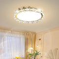 Modern Luxury Round Iron Acrylic Plastic Flower LED Flush Mount Ceiling Light For Bedroom