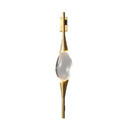 Modern Art Deco Brass Wall Sconce with Waterdrop Crystal Center