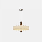 Traditional French Round Iron PE LED Pendant Light For Living Room