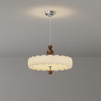 Traditional French Round Iron PE LED Pendant Light For Living Room