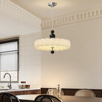 Traditional French Round Iron PE LED Pendant Light For Living Room