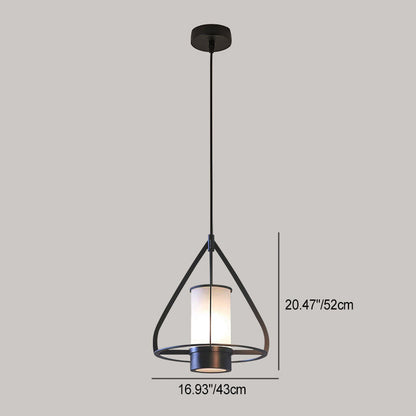 Modern Industrial Marble Pendant Light with Cone Iron Frame LED for Bedroom
