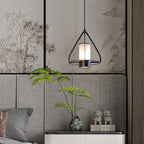 Modern Industrial Marble Pendant Light with Cone Iron Frame LED for Bedroom